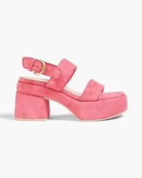 Gianvito Rossi Suede platform slingback sandals - Pink Pink