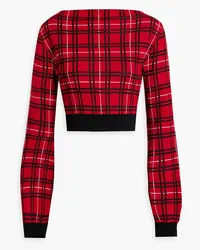 Marni Checked jacquard-knit wool sweater - Red Red