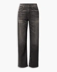 R13 Alice distressed high-rise straight-leg jeans - Black Black