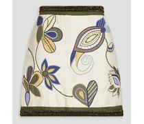 Inga embellished silk mini skirt - White