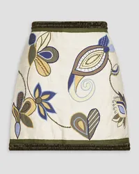 Veronica Beard Inga embellished silk mini skirt - White White