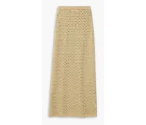Ray crocheted Pima cotton maxi skirt - Neutral