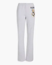 Moschino Printed French cotton-terry track pants - Gray Gray