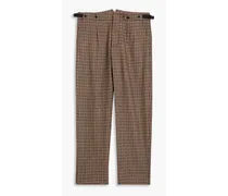 Chester houndstooth wool-blend tweed pants - Brown