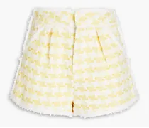 Adri pleated tweed and tinsel shorts - Yellow