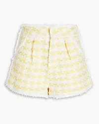 Retrofête Adri pleated tweed and tinsel shorts - Yellow Yellow