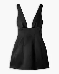 Brandon Maxwell Silk-satin mini dress - Black Black