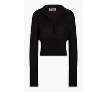 Arenda metallic cotton-blend sweater - Black