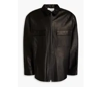 Bonded leather shirt - Black