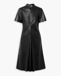 Proenza Schouler Ester pleated faux leather midi dress - Black Black