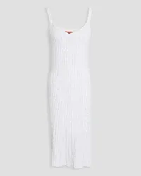 Missoni Sequined ribbed crochet-knit midi dress - White White