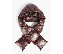 Quilted shell hooded scarf - Brown