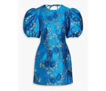 Metallic brocade mini dress - Blue