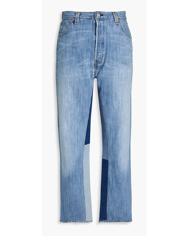 Levi's Paneled faded high-rise straight-leg jeans - Blue Blue