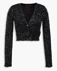 Missoni Cropped sequined crochet-knit cardigan - Black Black