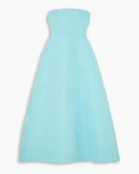 Monique Lhuillier Strapless faille gown - Blue Blue