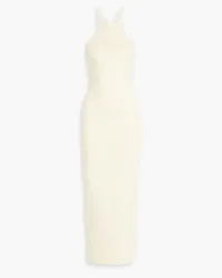 Hervé Léger Textured bandage and stretch-knit maxi dress - White White