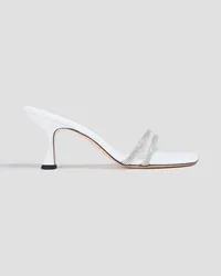 WANDLER Crystal-embellished leather mules - White White