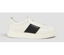 Two-tone leather sneakers - White