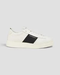 Emporio Armani Two-tone leather sneakers - White White