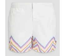 Short-length printed swim shorts - White