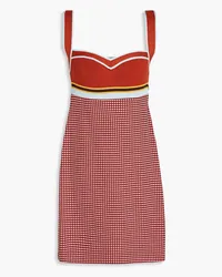 Marni Ribbed and jacquard-knit mini dress - Red Red