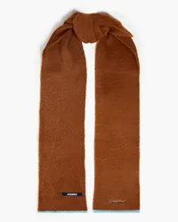 Jacquemus Neve brushed knitted scarf - Brown - OneSize Brown