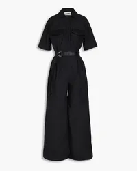 Nanushka Belted cotton-poplin wide-leg jumpsuit - Black Black