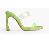 Joanna leather and PVC mules - Green