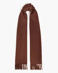 Sandro Frayed wool and cashmere-blend scarf - Brown Brown