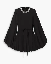 Stella McCartney Crystal-embellished belted crepe mini dress - Black Black