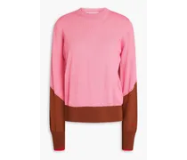Color-block wool sweater - Pink