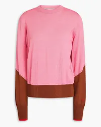 Victoria Beckham Color-block wool sweater - Pink Pink