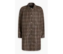 Checked shell coat - Brown