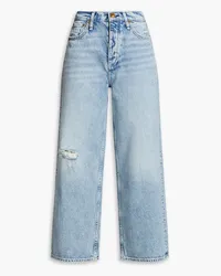 Rag & Bone Malvern cropped distressed high-rise wide-leg jeans - Blue Blue