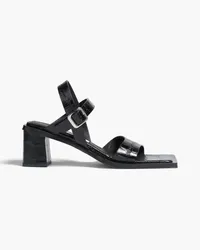 Miista Tara croc-effect leather sandals - Black Black