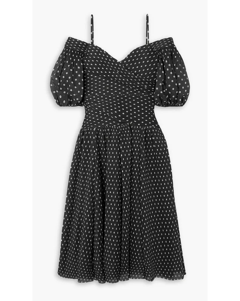 Zimmermann Polka-dot plissé-chiffon midi dress - Black Black