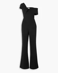 Roland Mouret One-shoulder twist-front stretch-cady jumpsuit - Black Black