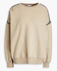 Brunello Cucinelli Bead-embellished French cotton-terry sweatshirt - Neutral Neutral