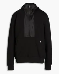 1017 ALYX 9SM Appliquéd shell-paneled cotton-fleece hoodie - Black Black