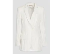 Crinkled twill blazer - White