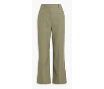 Wool kick-flare pants - Green