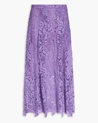 Oscar de la Renta Pleated guipure lace midi skirt - Purple Purple