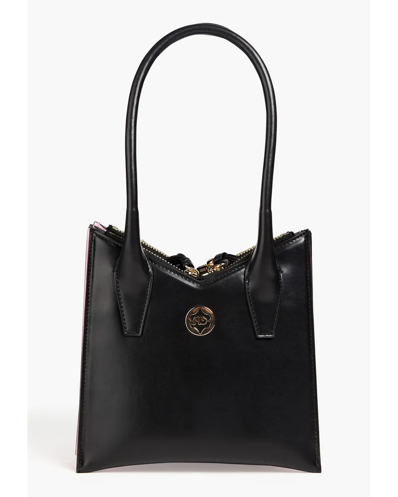 Sara Battaglia Tati Plissé Toy faux leather tote - Black Black