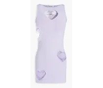 Cutout stretch-jersey mini dress - Purple