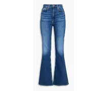 Casey faded high-rise flared jeans - Blue