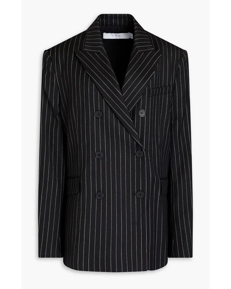 IRO Pinstriped wool-blend twill blazer - Black Black