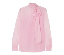Pussy-bow chiffon blouse - Pink
