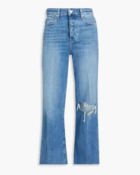 Paige Anessa distressed high-rise wide-leg jeans - Blue Blue