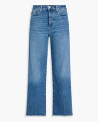 Paige Anessa distressed high-rise wide-leg jeans - Blue Blue